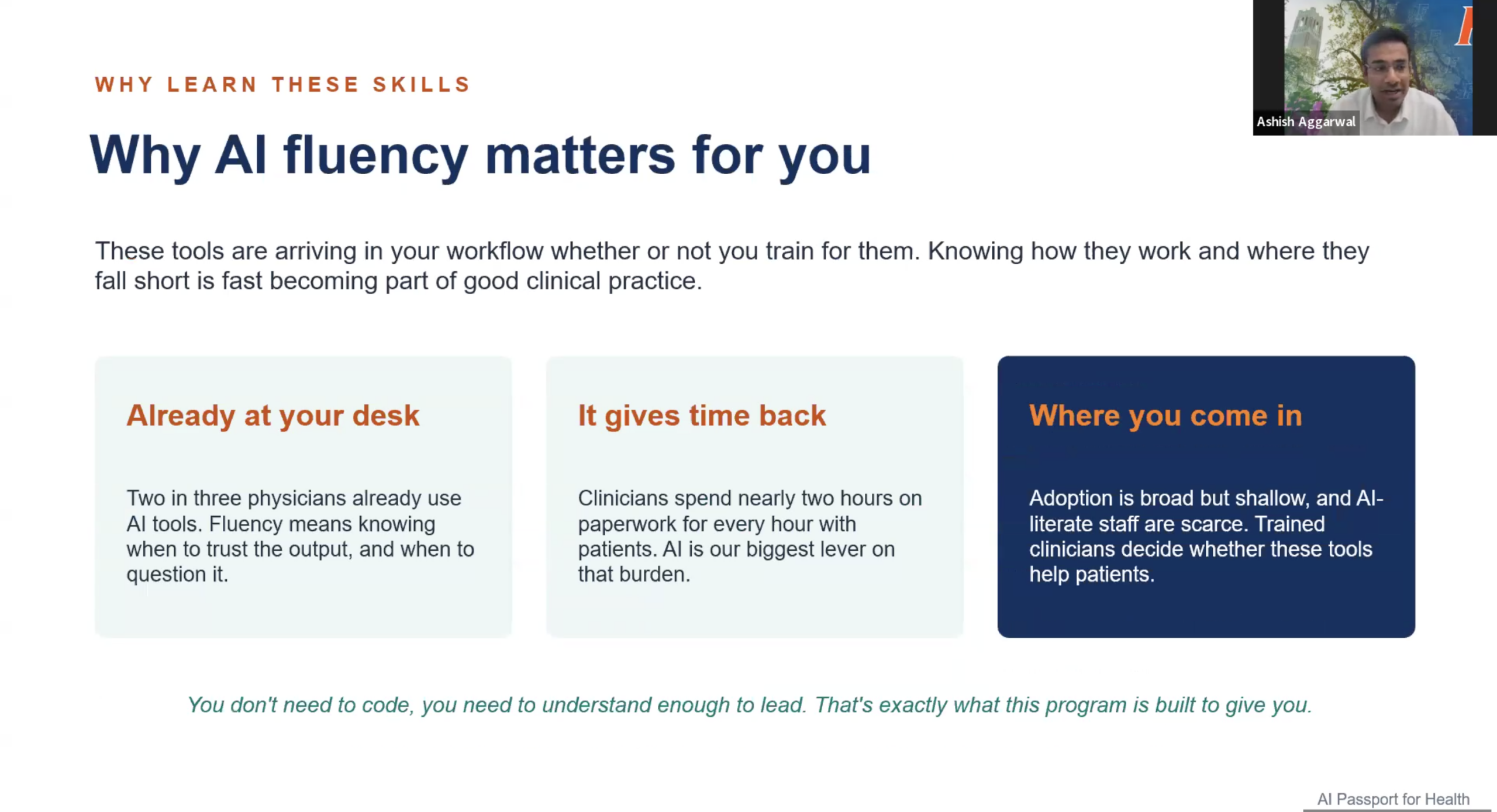 Webinar slide: Why AI fluency matters for you
